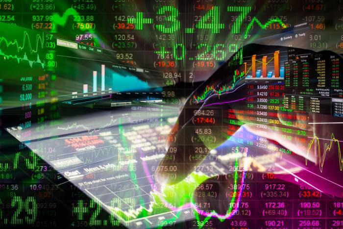 Stock Market Indicator And Financial Data View From Led. Double