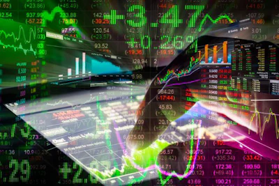 Stock Market Indicator And Financial Data View From Led. Double