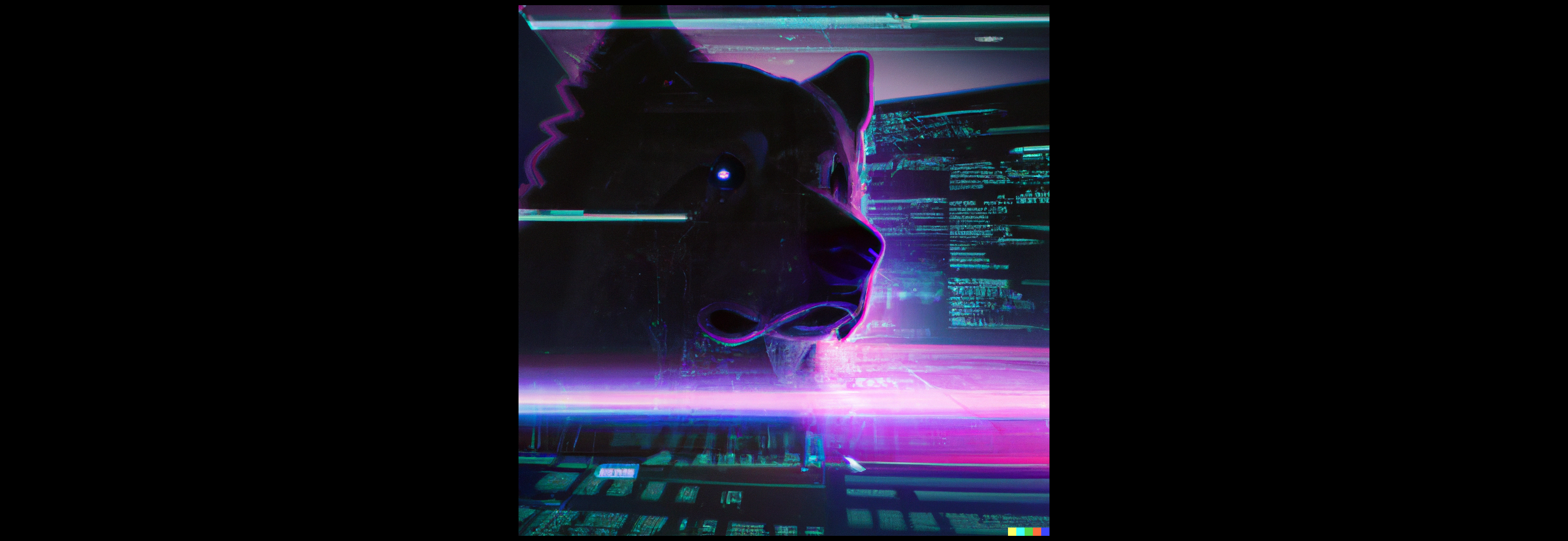 Dall&centerdot;e 2023 05 18 13 55 58 Synthwave Art Of Dog Using Computer In The Future