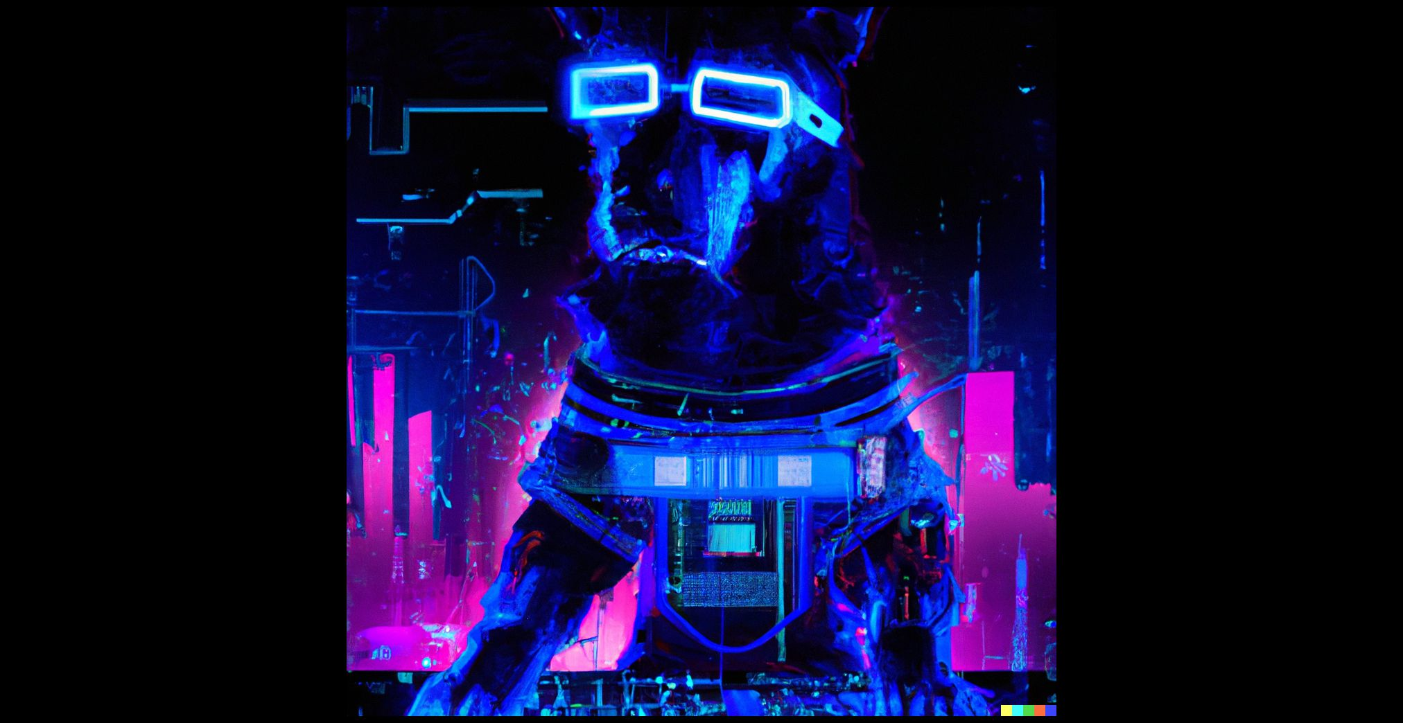 Dall&centerdot;e 2023 05 18 13 42 11 Cyberpunk Art Of Dog Using Computer