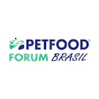 Pet Food Forum Brasil logo with green bowl icon and blue text
