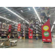 Mars Pet Nutrition warehouse with product displays and shelving units
