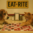 O restaurante EAT-RITE era um marco de St. Louis perto da sede da Purina na Checkerboard Square, em Getway City, na Califórnia.
