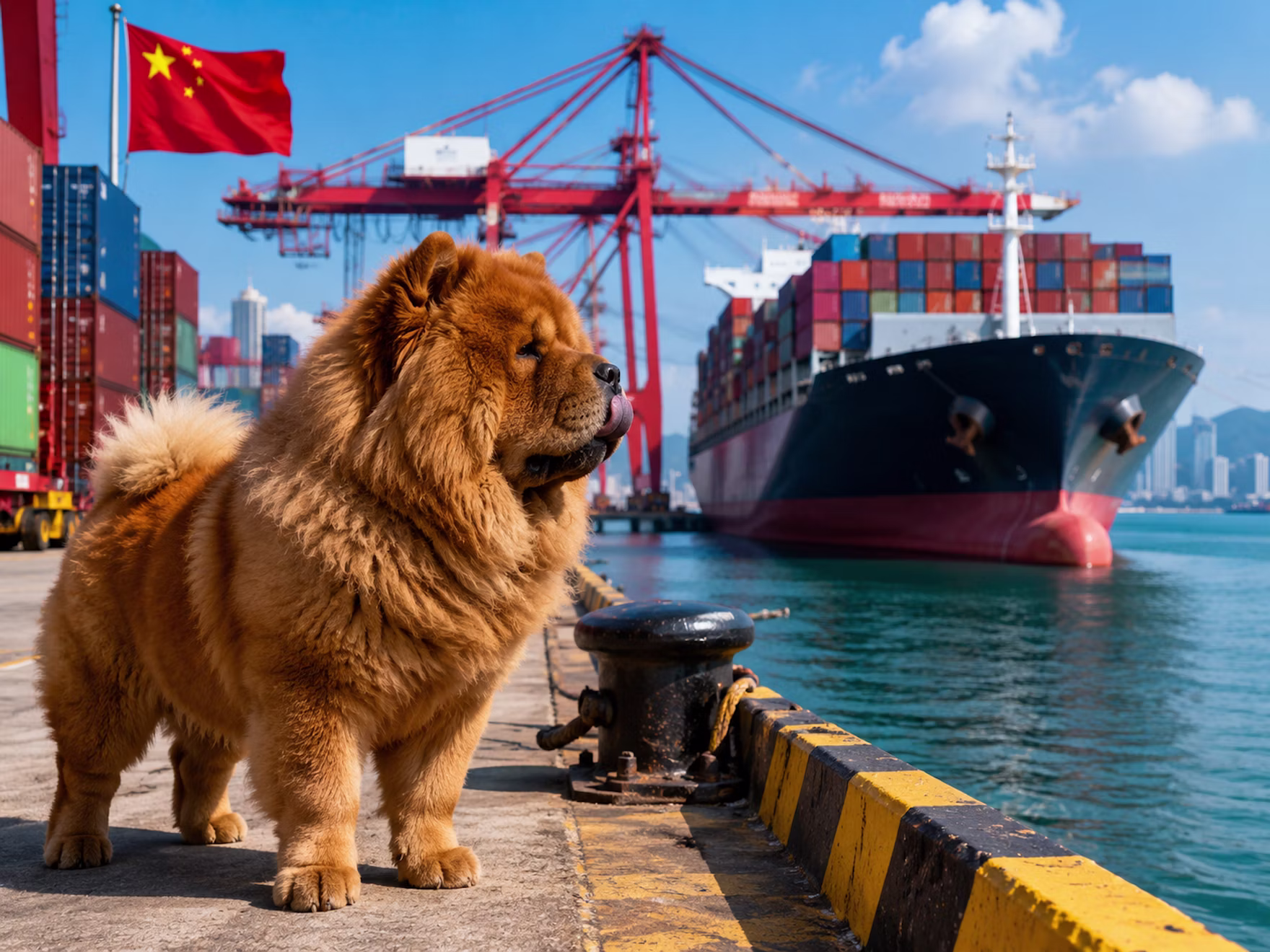 A Chow Chow Standing In A Port In China u8u J Ui Khe9