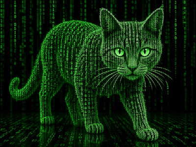 Cat Made From Green Digits w12 F1 Fha9e